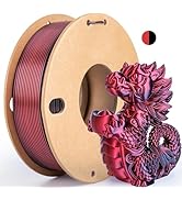 dikale Silk Dual Color PLA+ 3D Printer Filament 1.75mm, No Tangle Shiny Filament Net Weight 250g ...