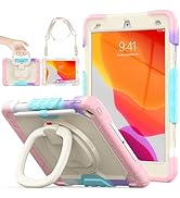 SEYMAC stock Shockproof Case with Pencil Holder &amp; Screen Protector [360 Ring Handle Stand] Tablet...