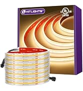 Outdoor COB LED Strip Lights Waterproof 3000K, 16.4ft IP67 24V Tape Light Warm White High Density...