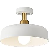 Bwxcie Modern Semi Flush Mount Ceiling Light,Mid Century Hallway Ceiling Light Fixture,E26 Cerami...