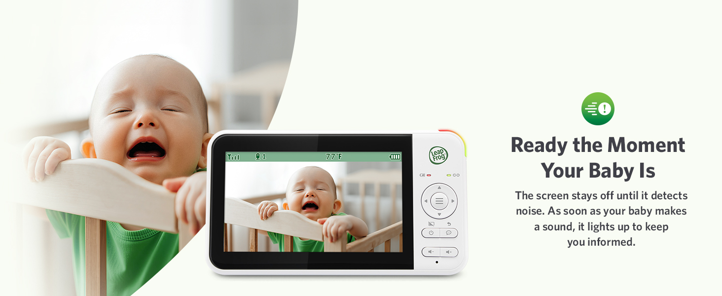 LeapFrog LeapView 360 5&amp;#34; high res color LCD baby monitor 31hr battery 360 PTZ no wifi