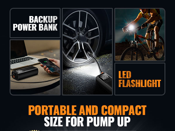 tire pump for car portable tire pressure gauge with inflator