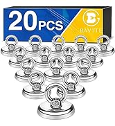 E BAVITE Magnetic Hooks, 100 LB(45KG) Heavy Duty Neodymium Magnet Hooks with Countersunk Hole Eye...
