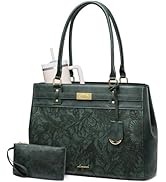 LOVEVOOK Laptop Tote Bag for Women, 15.6 Inch Waterproof Leather Work Computer Bag, Large Busines...