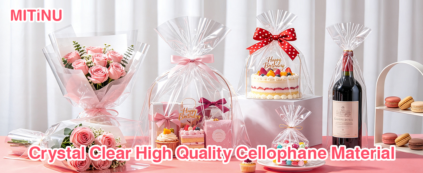 Cellophane Wrap Roll is made of durable OPP material