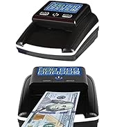 WINB Portable Counterfeit Bill Detector Machine, Automatic 4-Way Direction USD &amp; Euro Value Count...