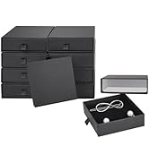 LIOUCBD 10 Pack Jewelry Gift Boxes, 3.5x3.5x1.2 Inch Cardboard Drawer Display Jewelry Boxes, Smal...