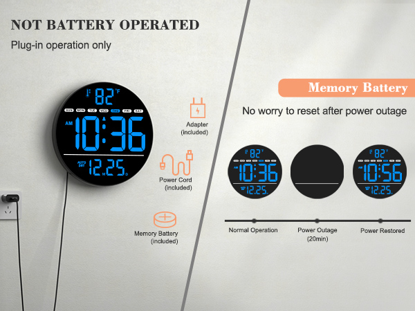 plug-in electric wall clock