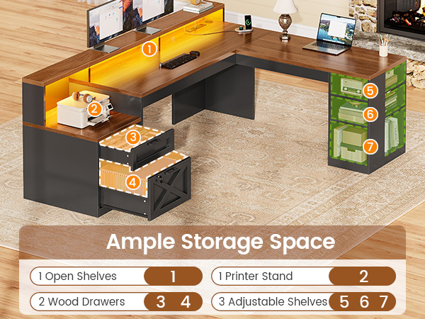 desk with storage