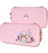 playvital Pink Cute Carrying Case for Nintendo Switch &amp; Switch OLED, Portable Travel Storage Case...