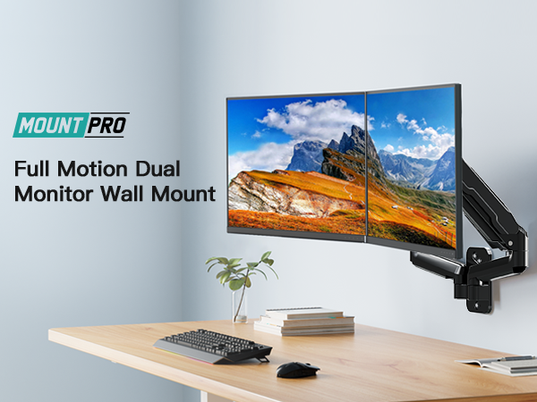 dual monitor arm wall mount