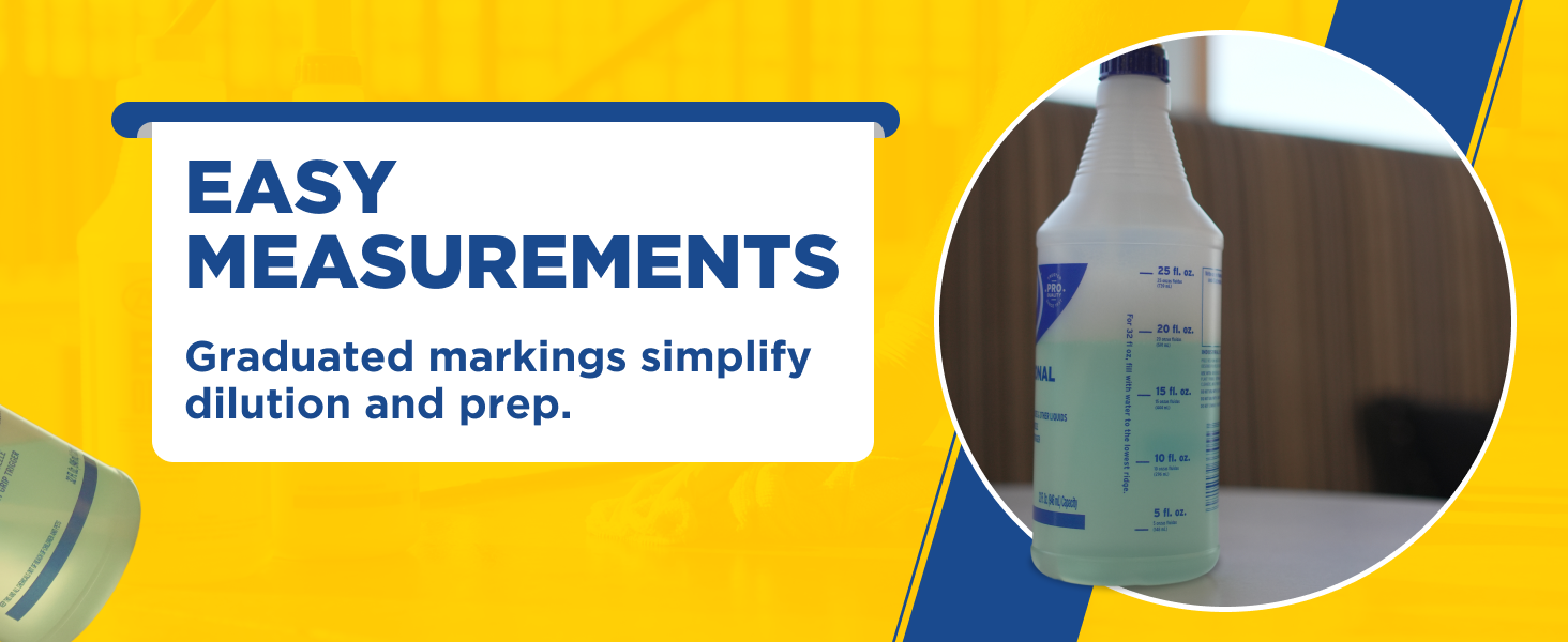 Graduated markings simplify dilution and prep.