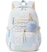 WOBAGMEN Backpack for Women,Cute Quilted Backpack with Multi-Pocket, Lightweight Anti Theft Bookb...