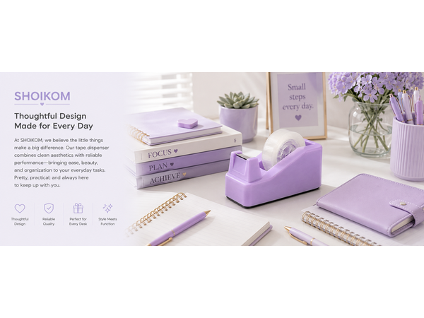 SHOIKOM Cute Tape Dispenser for Desk, Weighted Non-Slip Base