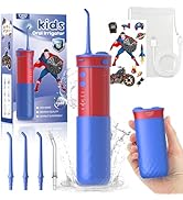 JTF Portable Water Flosser for Kids: 4 Gentle Modes for Ages 6+, Safe &amp; Effective for Sensitive T...