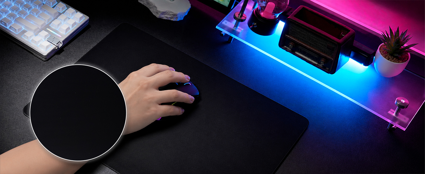 Ultra-Smooth Micro-Etched Tempered Glass Mousepad