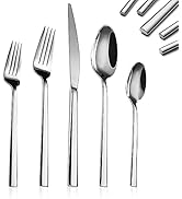 20-Piece Silverware Set Stainless Steel Flatware Set, Mirror Polished Eating Utensils Set for 4, ...