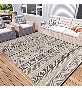 MontVoo Outdoor Rug Carpet Waterproof-Patio Rug Mat 5x8 Reversible RV Outdoor Camping Rugs Picnic...