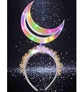 DRESBE Light Up Moon Headband LED Headbands Glow Party Hair Accessories for Women
