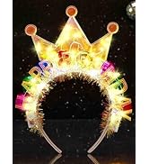 DRESBE Light Up Birthday Headband LED Crown Headbands Birthday Party Favors Hair Accessories for ...