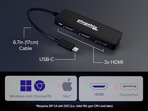 Triple monitor for laptop boosts productivity, perfect for work gaming or stock trading setups