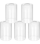 5 Pack Clear Glass Lamp Shade,Glass Shade Covers Replacements for Light Fixtures,Cylinder Globe G...