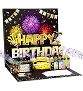 Ribbli Birthday Cards Light and Musical Fireworks Happy Birthday Card Pop Up Birthday Card Gift f...