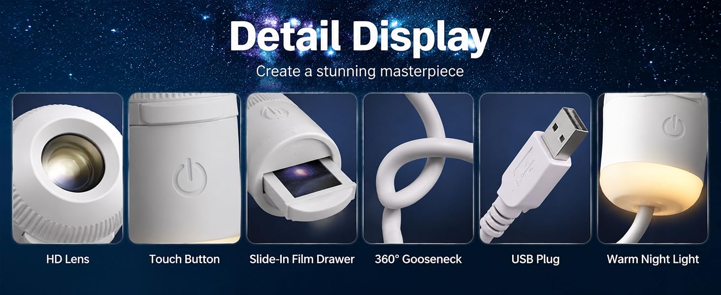 usb galaxy &amp;amp; moon projector night light
