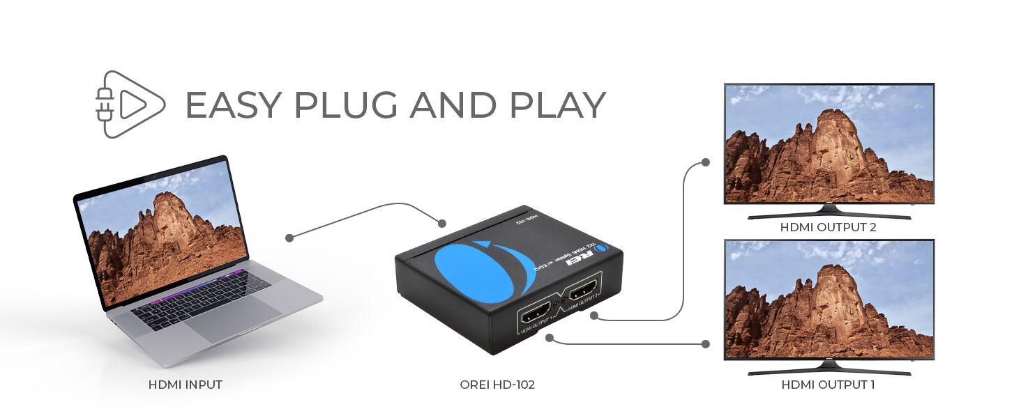 hd 102 4k hdmi splitter 1 in 2 out