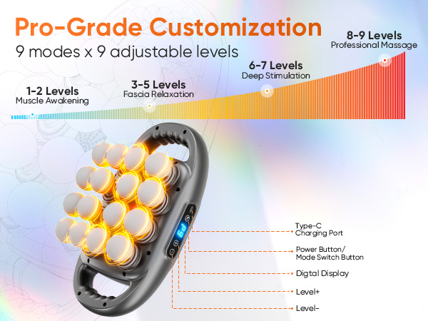 16 Head Massage Gun Deep Tissue Quiet Muscle Massage Gun for Back