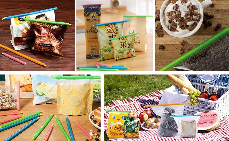 snack bag clips, food bag sealer, keep food fresh, kitchen food storage, bag seal clips