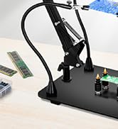 KUVRS Helping Hands Soldering Station, 10X Magnifying Glasses with Light and Stand, 4 Magnetic PC...