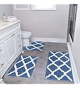 Pauwer Bathroom Rugs Sets 3 Piece, Non Slip Plush Shaggy Bath Carpet, Absorbent Machine Washable ...