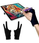 AmberVec Drawing Glove Right Left Hand, Palm Rejection Digital Art Glove [2 Pack]