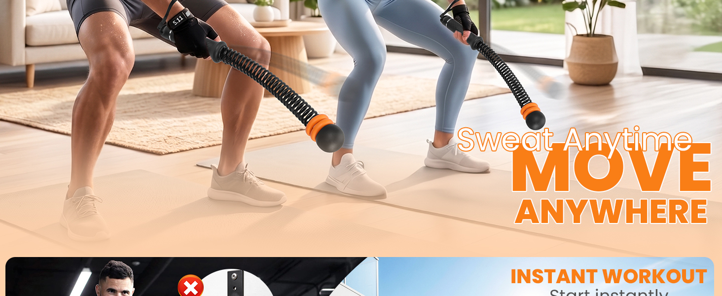 Ropeless Battle Ropes Adjustable Weight, Cordless Battle Ropes for Home Gym