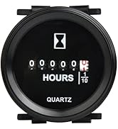 YOOREAL DC 8 to 80V Digital Round Mechanical Hour Meter Gauge Timer Hourmeter Waterproof IP67 for...