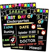 First Day of School Signs, 10 x 12 Inch Double Sided Back to School Board for Kids/Girls/Boys, Re...