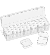 VANSUNS Bead Organizer Box, 13 Pcs Compartments Bead Organizer Box Set, Mini Clear Plastic Storag...