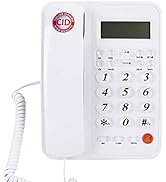 Corded Phone, Wired Fixed Desktop Landline Telephone with Caller ID FSK /DTMF Display for Home /O...