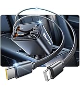 OneFish Starlight Fast Car Charger, 4 in 1 Cigarette Lighter Chargers with USB Type C Ports Retra...