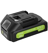 20V 2.0Ah Battery for String Trimmer, Repaclment Battery Compatible with LPSUK Cordless Lawn Trim...