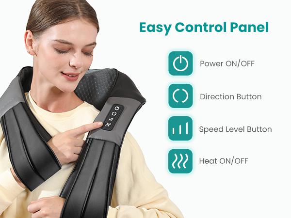 nekteck neck back massager for pain relief deep tissue shoulder massage tool