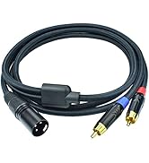 Ihurllu RCA to XLR Male Y Splitter Cable, 3.3Feet Dual RCA to XLR Breakout Audio Patch Cord Adapt...
