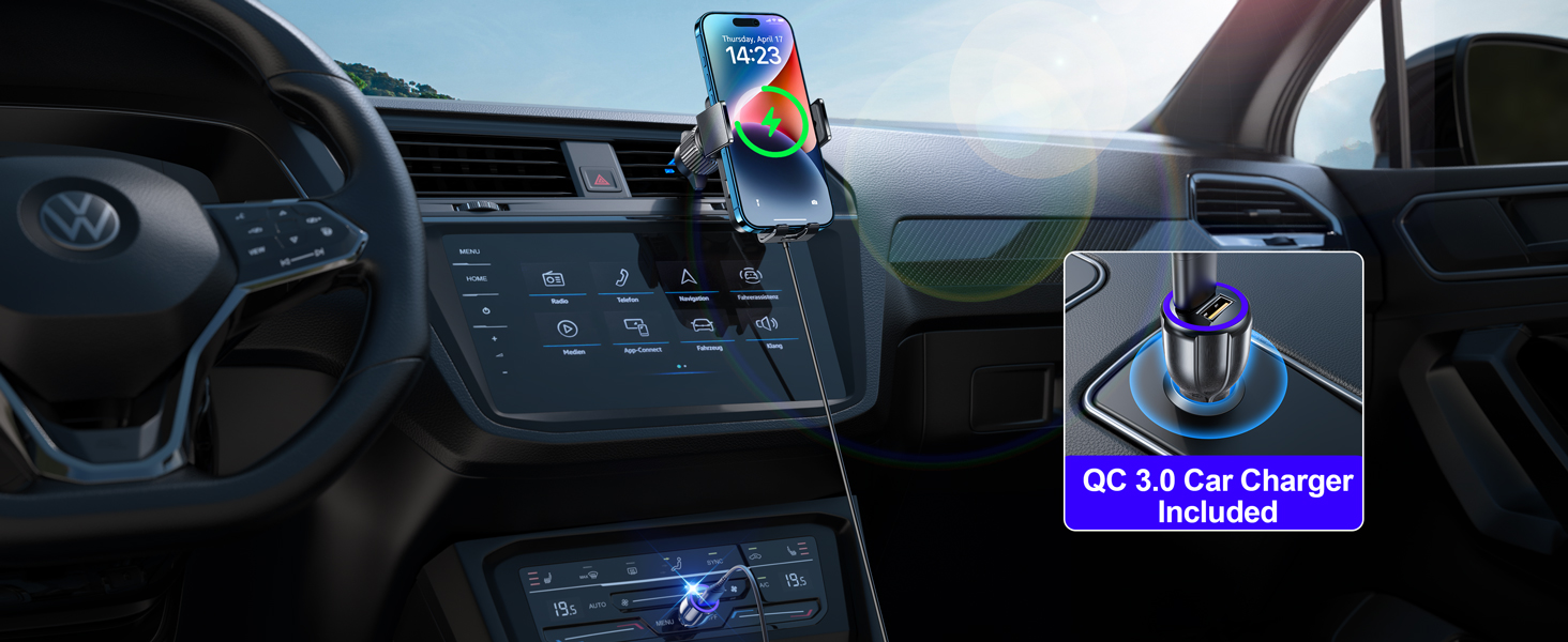 wireless car charger mount