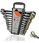 SUZUME 12-Piece (8mm-19mm) Flex Head Ratcheting Wrench Set with 72 Teeth 180Â° Flex Head Metric Ra...