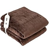 Tefici Electric Heated Blanket Throw, Super Cozy Soft 2-Layer Flannel 50