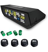 Tire Pressure Monitoring System TPMS, Solar Charge Tire Pressure Monitor with 4 External Sensors ...