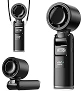 Lerat Portable Handheld Turbo Fan, 5 High-Speed Wind, Battery Operated, Up to 12H Runtime, 3 IN 1...