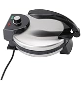Electric Tortilla Maker 10in Knob Temperature Control Anti Stick Roti Maker Machine with Stainles...
