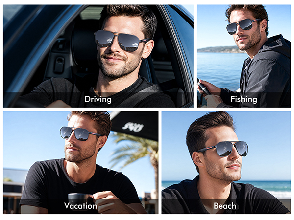 square aviator sunglasses for men women polarized shades
